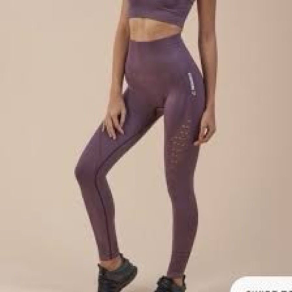 Purple gym shark seamless energy leggings